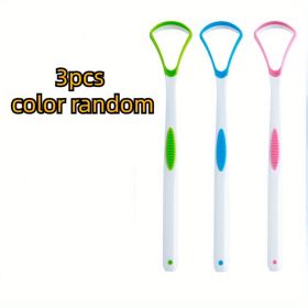 1/3/5pcs Tongue Scraper Oral Cleaner Brush Fresh Breath Cleaning Coated Toothbrush Hygiene Care Tools (Number of Pieces: Combo, Color: 3pcs)