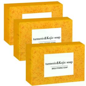 100g Turmeric Kojic Acid Soap with Lemon Granules Exfoliating Scrubbing Skin Lightening Body Care JabÃ³n Con Ãcido Kojico Y TÃ©mor (Smell: 100gX3)